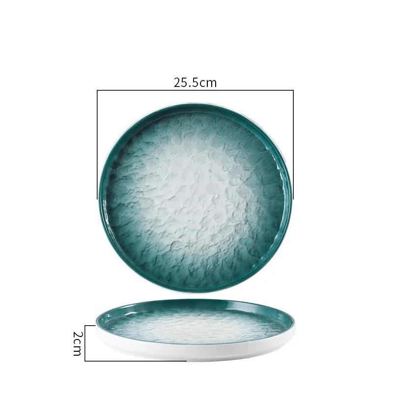 Creative Gradient Ceramic Steak Plate Dessert Plate Pasta Plate Sushi Plates Serving Plates Restaurant Specialty Tableware