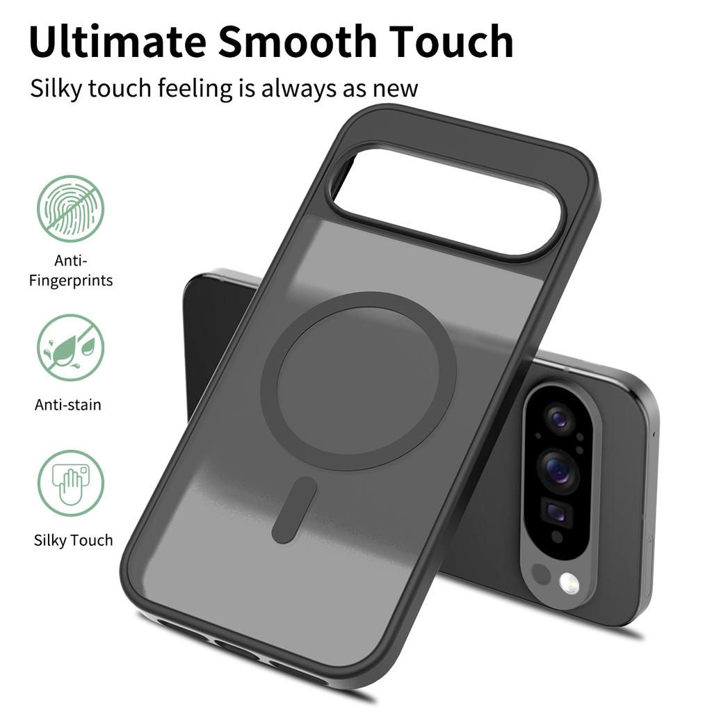 Skin Feel Magnetic Phone Case For Google Pixel 9 10 Pro XL Magsafe Wireless Charging TPU Frame Hard Plastic Back Cover Fundas