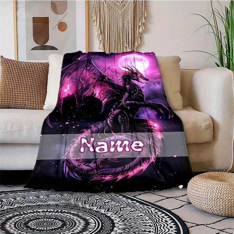 Deer Under The Moon Customize Your Name Blanket Used For Chair Office Sofa Bed Camping Soft And Warm Giving Friends And Relatives Birthday Graduation