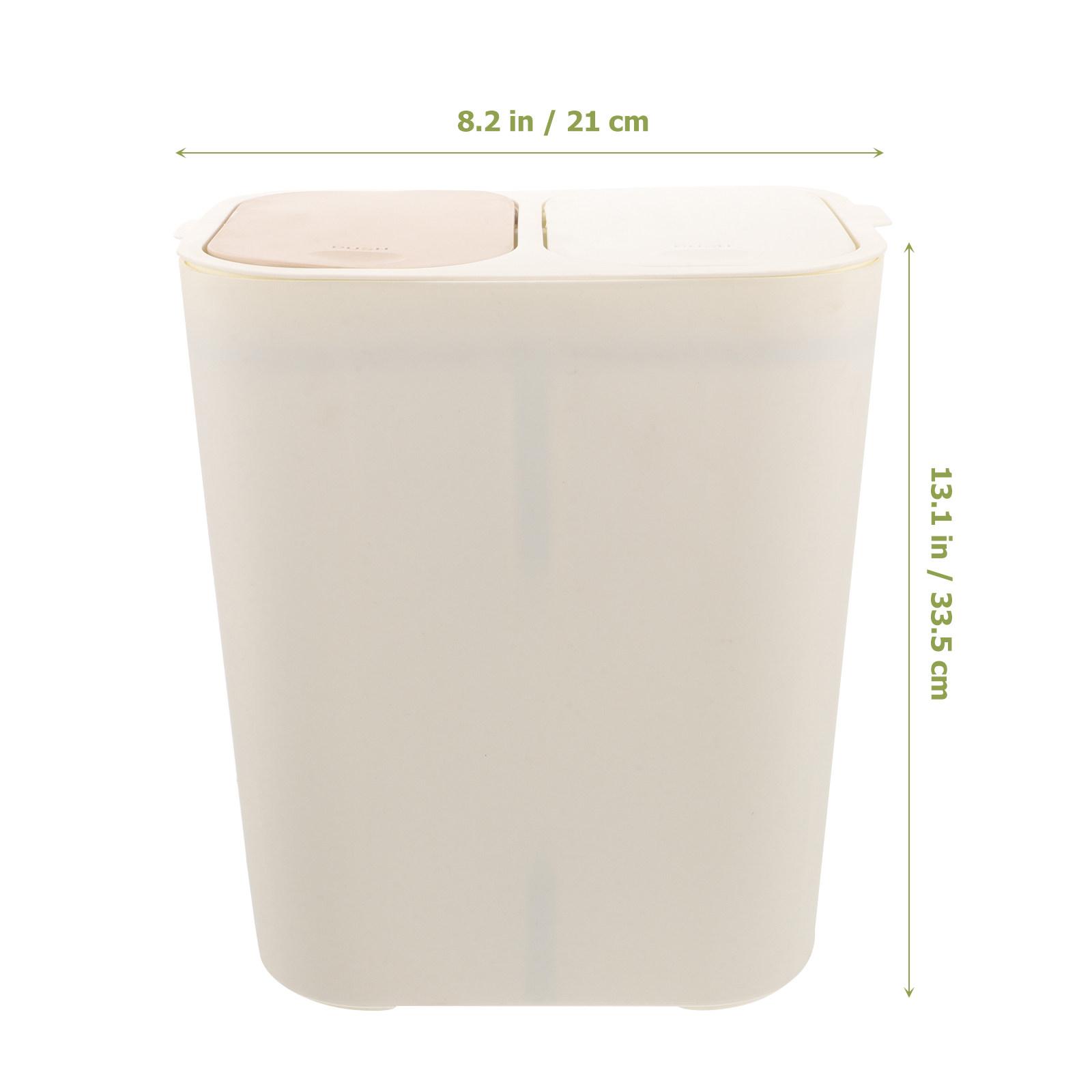 

1Pcs Dual Level Garbage Can Heavy Duty PP Material Wet Dry Separation Trash Container Home Office Kitchen Bedroom Neat Design белый