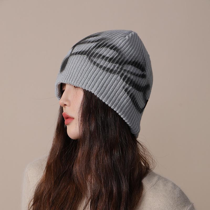 Japanese Y2k Hot Girl Hat Female Letter Knitted Hat Street Retro Woolen Hat Autumn and Winter New Warm Cold Hat for Men