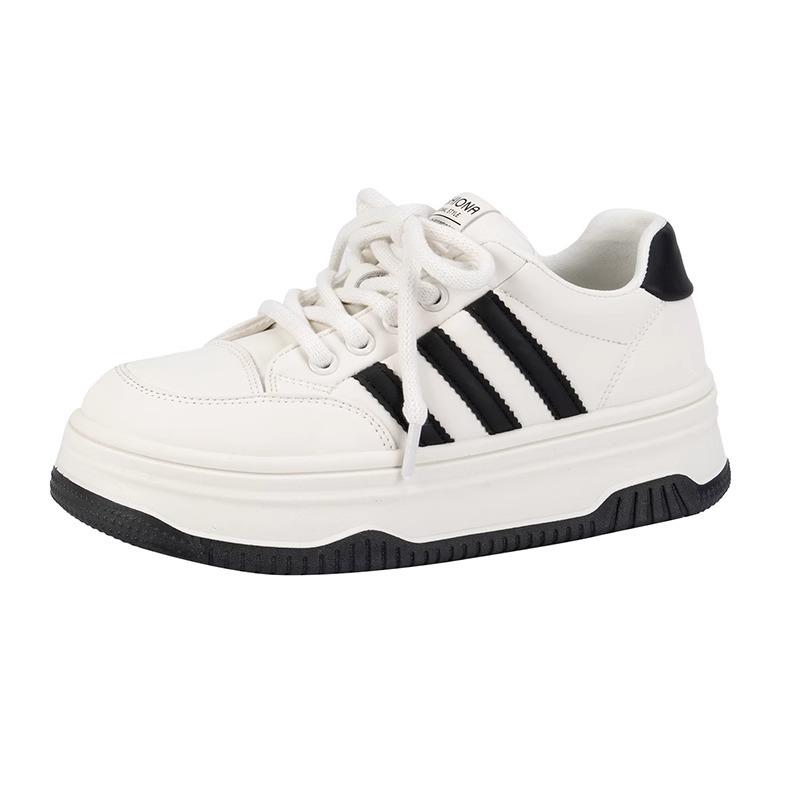 

Кроссовки на платформе из натуральной кожи для женщин, ранняя весна, новые универсальные белые туфли, повседневная обувь для женщин, кроссовки 35