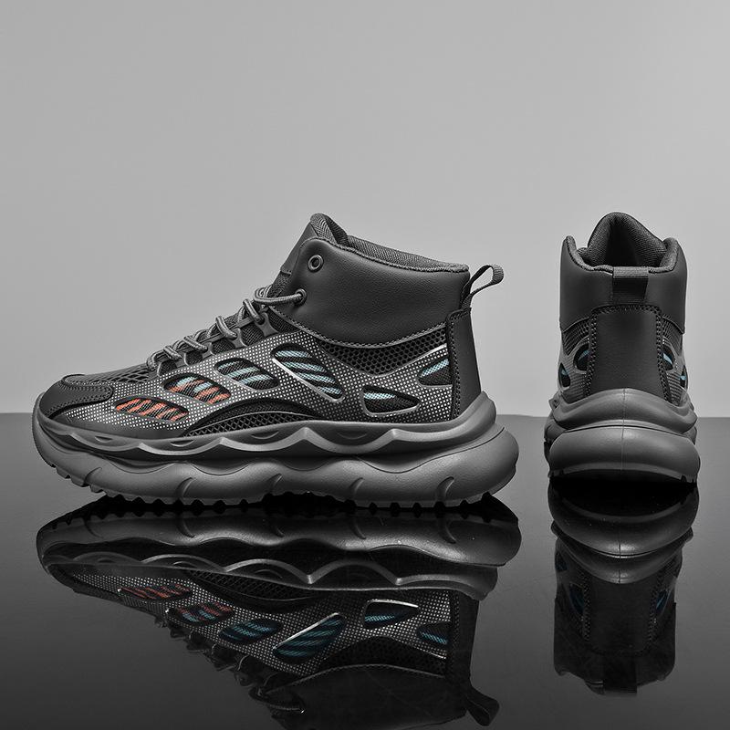 High top 22 new autumn thick sole non-slip heightening youth basketball sports shoes casual dad trendy shoes