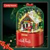 Christmas Decoration Music Box Merry Christmas Music Theme Floating Snow Light Santa Claus Snowman Music Box Xmas Birthday Gift
