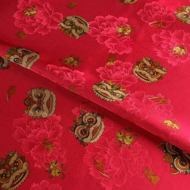 

Gauze Fabric Chinese Style Cheongsam Jacket Vest Silky Breathable Designer Fabric for Sewing Coat Tablecloth Sofa Skirt Clothing 50x145cm красный