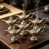 6Aladdin's Lamp Incense Burner Set, Vintage Metal Lamp-Shaped Incense Holder, Middle Eastern Incense Burner, Mini Cone Incense Burner, Decorative