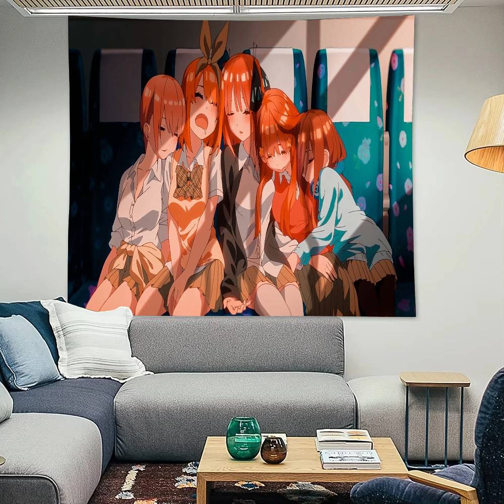 TThe QQuintessential QQuintuplets Tapestry Decoration Bedroom Dormitory Background Cloth Holiday Home Party Living Room