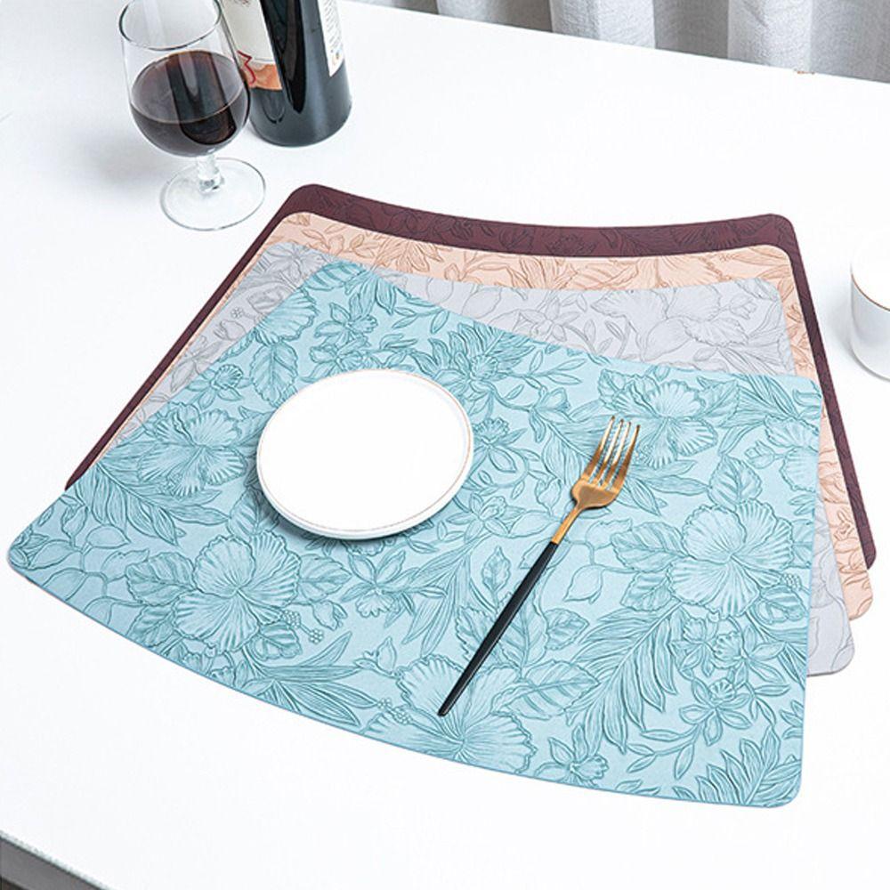 Anti Slip Dining Table Place Mats PU Leather Table Protective Pads New Placemats  Hotel