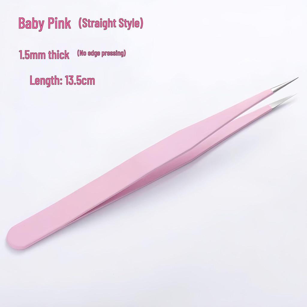 Black Anti-Static Stainless Steel Curved Tip Tweezers Set for Nail Art, Journaling, and Repairs