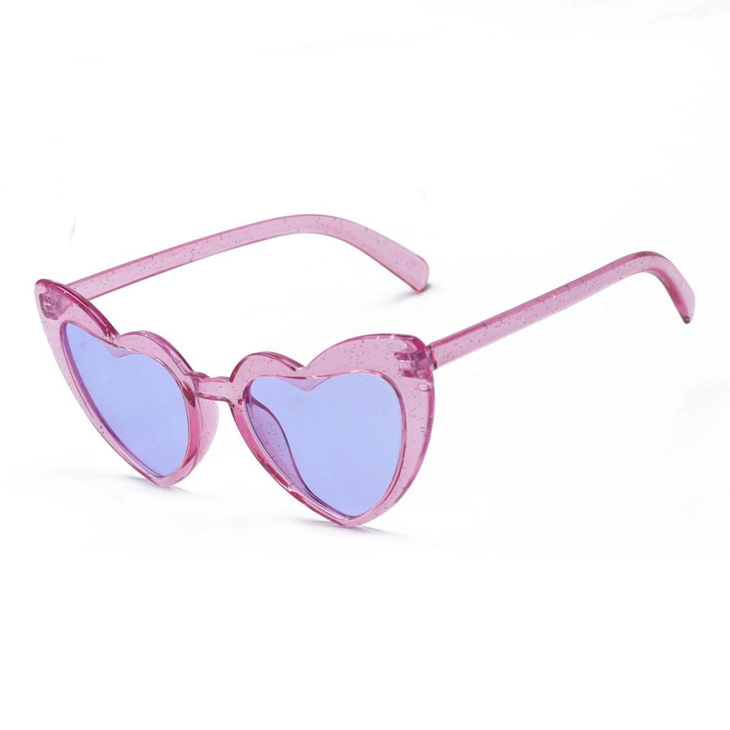 2025 Cross-Border Love UV400 Peach Heart Sunglasses - Glitter Crystal Sun Protection for Women
