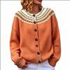 Fair Isle Color Block Single-Breasted Cardigan - Women's Autumn/Winter Knitwear