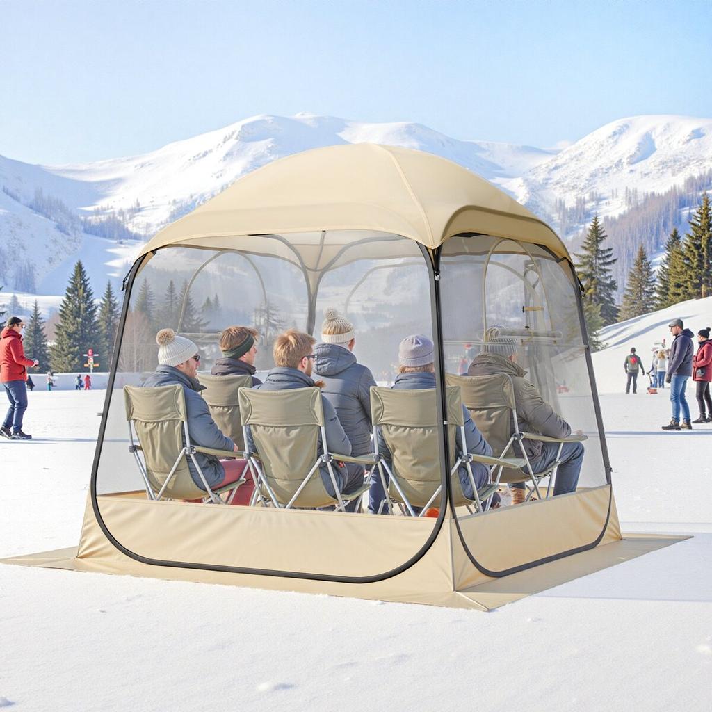 Pop up Sports Tent, 1.83x1.83 m Clear Bubble Tent for 2-4 Persons, Waterproof Outdoor Pod with Floor Mat & Top Cover, Garden Igloo Dome Tents Camping