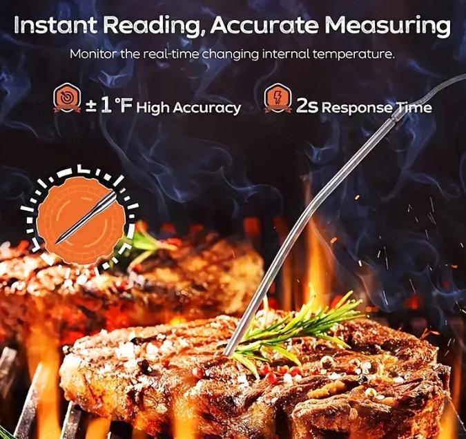 Mattermometer touch LCD-display, termometer kök kött digital grilltermometer.