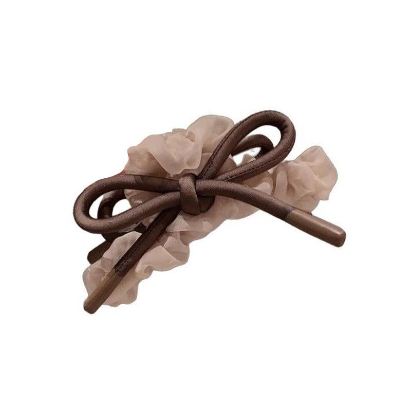 New Mesh Tulle Large Bowknot Grab Clip Elegant Retro Female Ponytail Braid Claw Clip Hair Accessories Gift Headdress