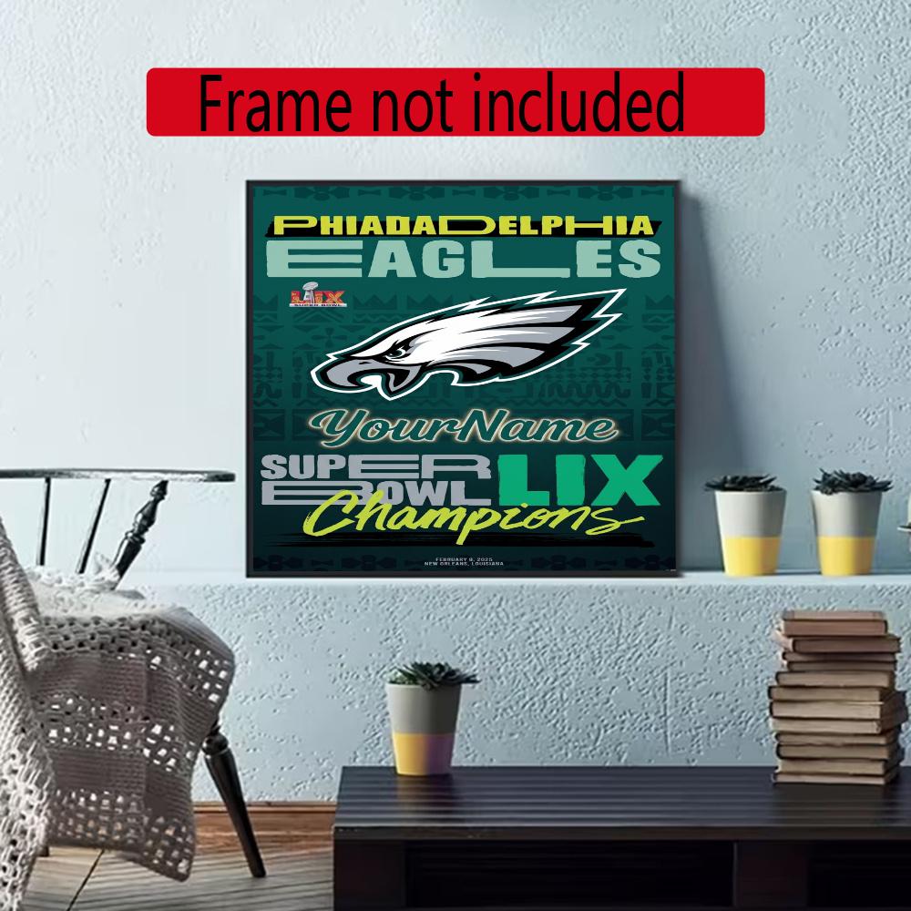 Philadelphia Eagles Personalized Name Diamond Paintings Mosaic Wall Round Diamond Art Painting Kits Embroidery Crystal Accessories Frameless