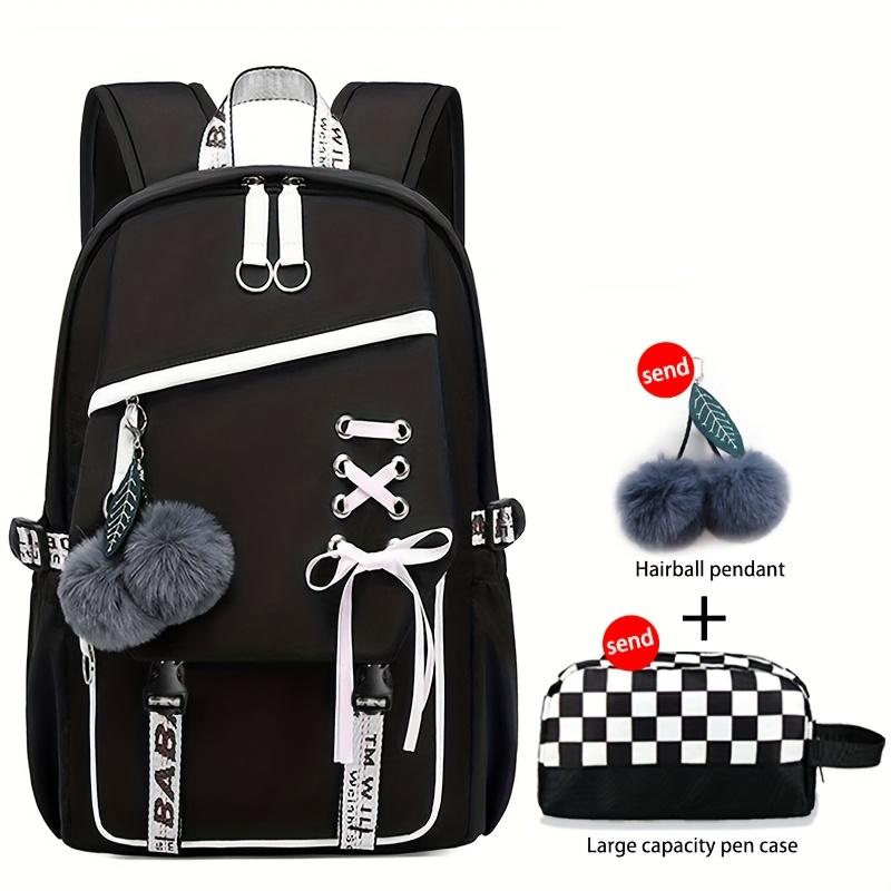 Teenagers Cute Schoolbag Shoulder Backpack Nylon Fabric Girls, Large Capacity Splash-Proof