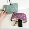 Portable Flower Pattern Makeup Bag Large Capacity Zipper Closure Cosmetic Storage Pouch Cosmetic Bag Travel Toiletry Pouch
