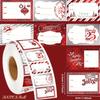 300pcs/Roll Christmas Stickers, Self-Defined Signature Date Handwritten Stickers, Red and Silvery Foil Holiday Gift Tags