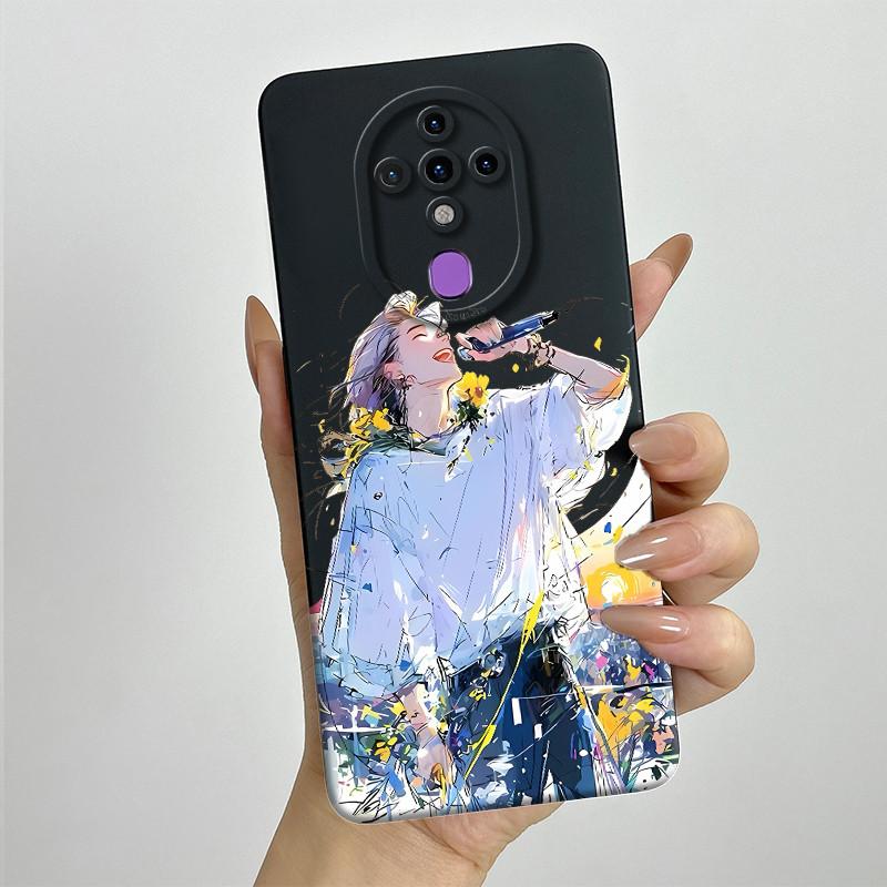 For Tecno Spark 6 KE7 Case Spark6 Silicone TPU Soft Phone Casing Sweet Painted Printed Shockproof Protective Back Cover