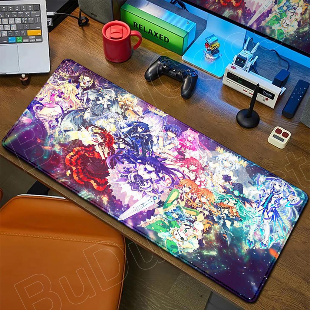 HD Cute Girl Large Mousepad Anime Date A Live Mouse Pad Laptop Gaming Accessories Keyboard Desktop Tokisaki Kurumi Toka Yatogami