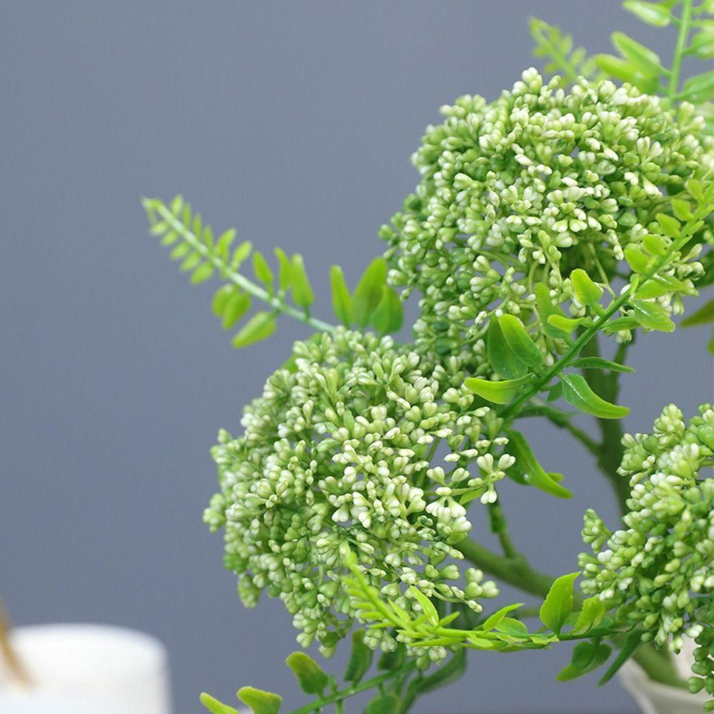 3PCS Plastic Artificial Oat Fruit Green Colorr Faux Oat Stems Green Plastic Flowers Wedding Floral