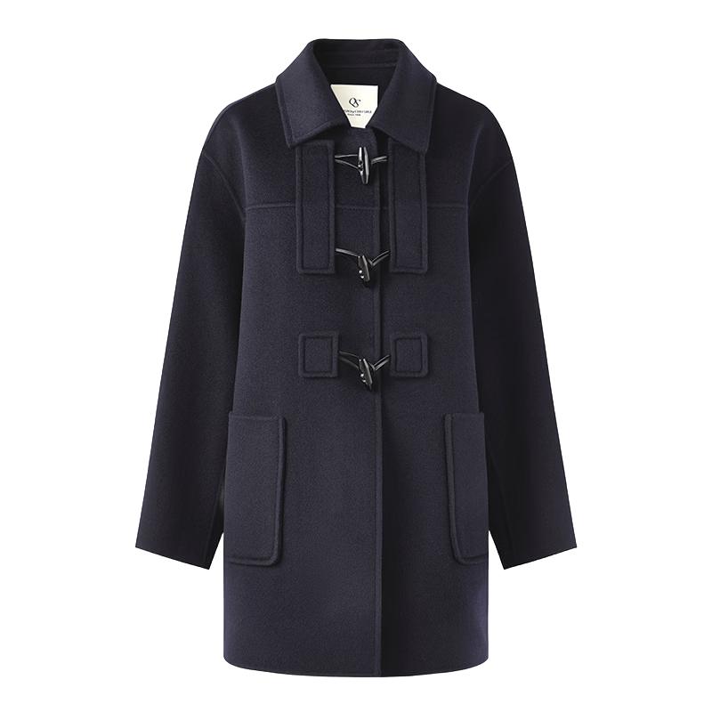 Women s Elegant 100% Merino Wool Toggle Coat L