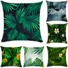 Green Plant Leaf Pillow Case Decorative Pillowcases Plush Cushion Cover 50X50 Nordic Leaves Throw Pillowslip Hotel Garden 45X45