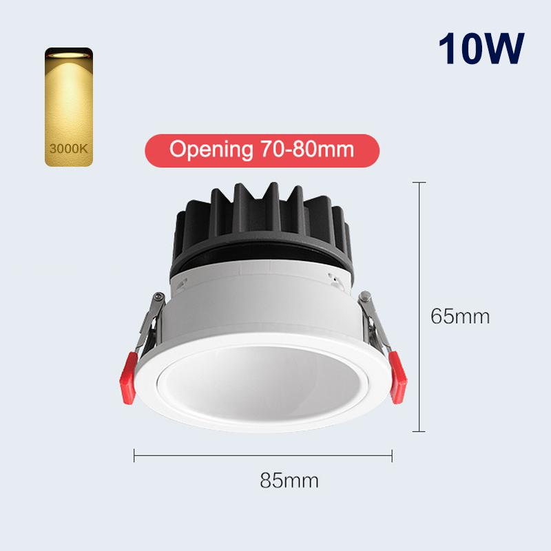 Recessed Aluminum Cob Led Downlights 7W 10W 12W Led Ceiling Lamp Led Spot Lights Background Lamp Indoor Lighting 110V/220V