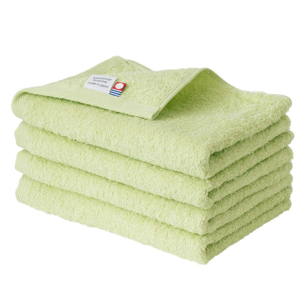 Bloom Imabari Face Set of Indoor Made In Cotton Towels, 4, Fleur, Soft, Absorbent, Quick-Drying, Drying, Thin, Japan, 100% (Herb)