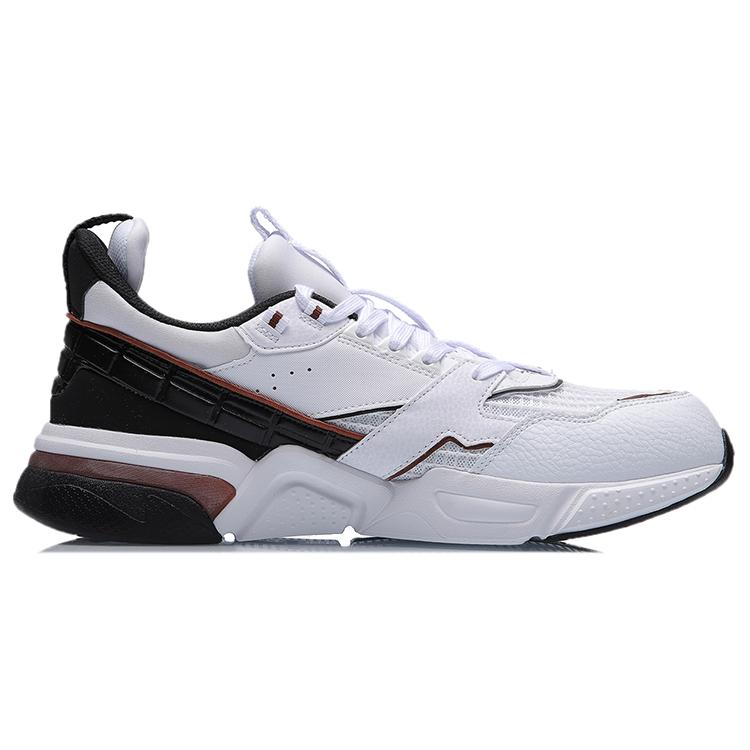Li Ning 001 Slip Resistant Abrasion Resistant Low top Running Shoes Unisex White Black AGCR023-4
