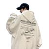 Womens Loose Fit Hooded Sweatshirt High Street Style Printed Casual Versatile Fleece Lined Thick 2025