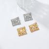 Geometric Rhombus Stud Earrings Women Zinc Alloy Gold Plated Modern Vintage Chic Lightweight Luxury Fashion Jewelry