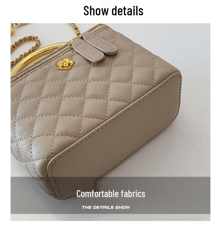 Retro Handheld Diamond Lattice Bucket Bag - 2025 Stylish Crossbody Chain Bag for Women