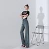 Spring and Summer New Pocket Contrasting Color Wide-leg Jeans for Women Retro Straight Floor Trousers for Women