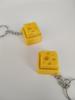 Simulated Cheese Block Fidget Clicker Keychain Creative Stress Relief Press Button Toy Cute Backpack Bag Hanging Ornament