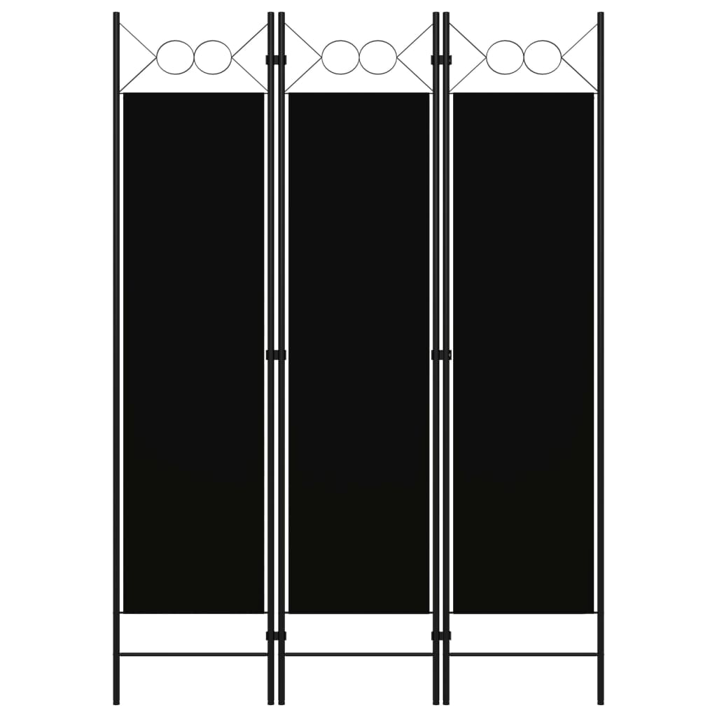 3-teiliger Raumteiler Schwarz 120 x 180 cm