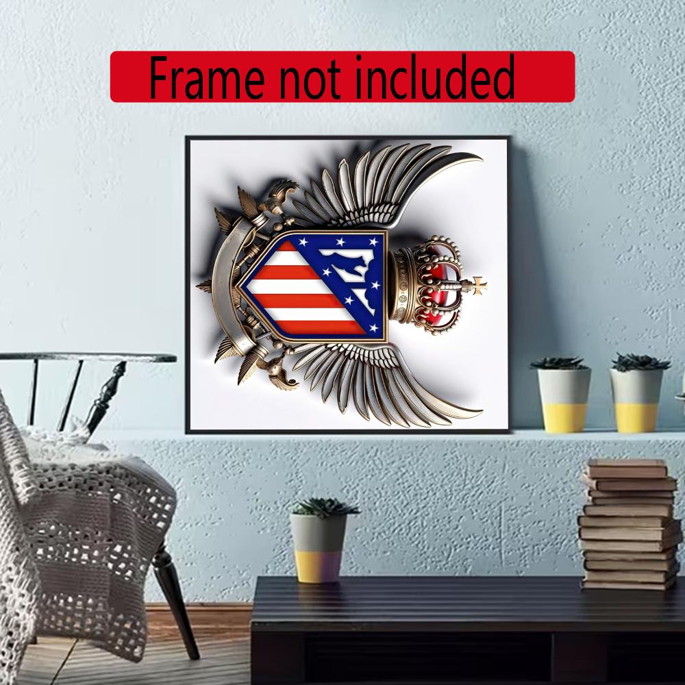Atletico Madrid Diamond Painting Round Diamond Mosaic Rhinestones Diamond Embroidery Craft Kit Wall Decor Without Frame