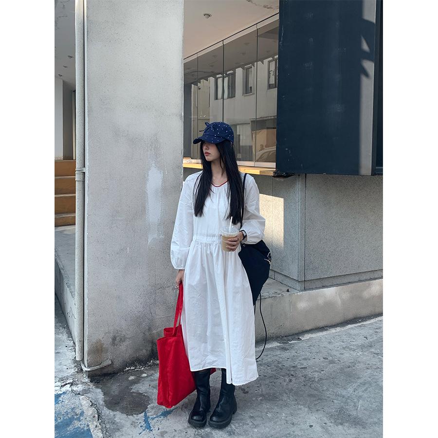 

Huang Zheng Women s Waist-Hugging Midi Dress: French Tea Break Style, Long Sleeve, Spring 2025 Collection One Size чорний