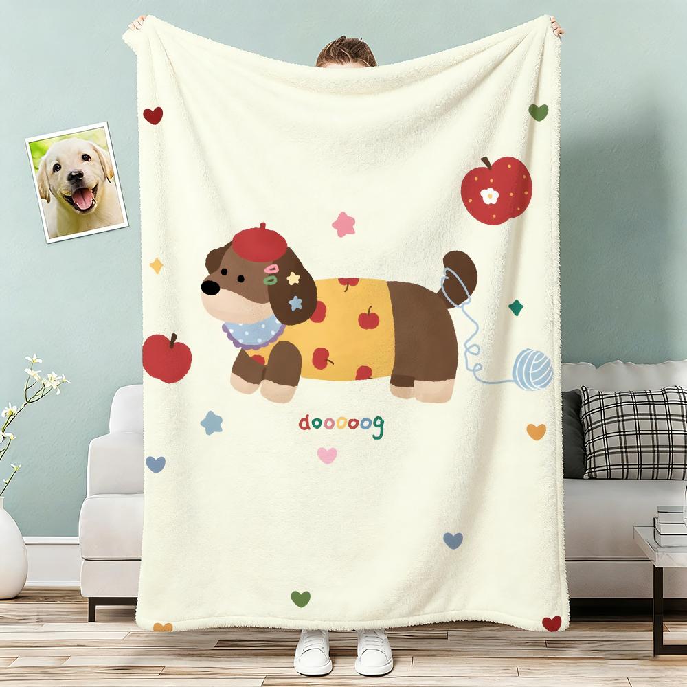 Cute Dachshund Throw Lightweight 240G Flannel Blanket Soft Skin-Friendly For Summer Cooling