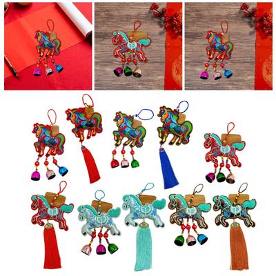 Chinese New Year Horse Ornament, Creative Stuffed Toy, Spring Festival Feng Shui Decor Hanging Pendant for Lunar New Year