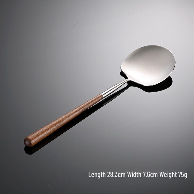 304 Stainless Steel Walnut Wood Handle Serving Spoon Set