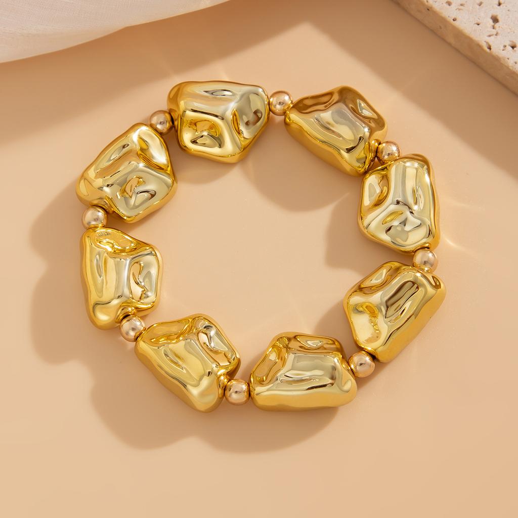 Metal Liquid Pleated Bracelet Bracelet Fashion Imitation Pearl Irregular Beaded Bracelet