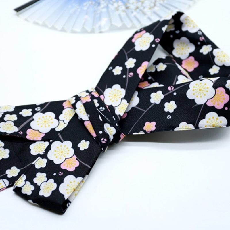 Women's Kimono Collar Support Accessory for Traditional Japanese Dress Core Collar Lining with Flower Print Kimono Belt