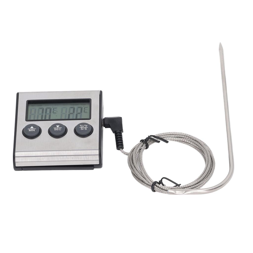 Meat Thermometer Electronic with Probe Digital Oven for Cooking Kitchen Grilling with Preset Temperature Timer