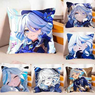 Cute F-Furina G-Genshin Impact Pillow Case Cushion Cover Soft Cute Throw Pillow Case For Car Sofa Pillowcase Polyester