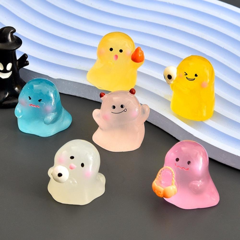 10Pcs Light In The Dark Ghost Figurines Miniatures Ghost Statue  Home Office Desktop Decor