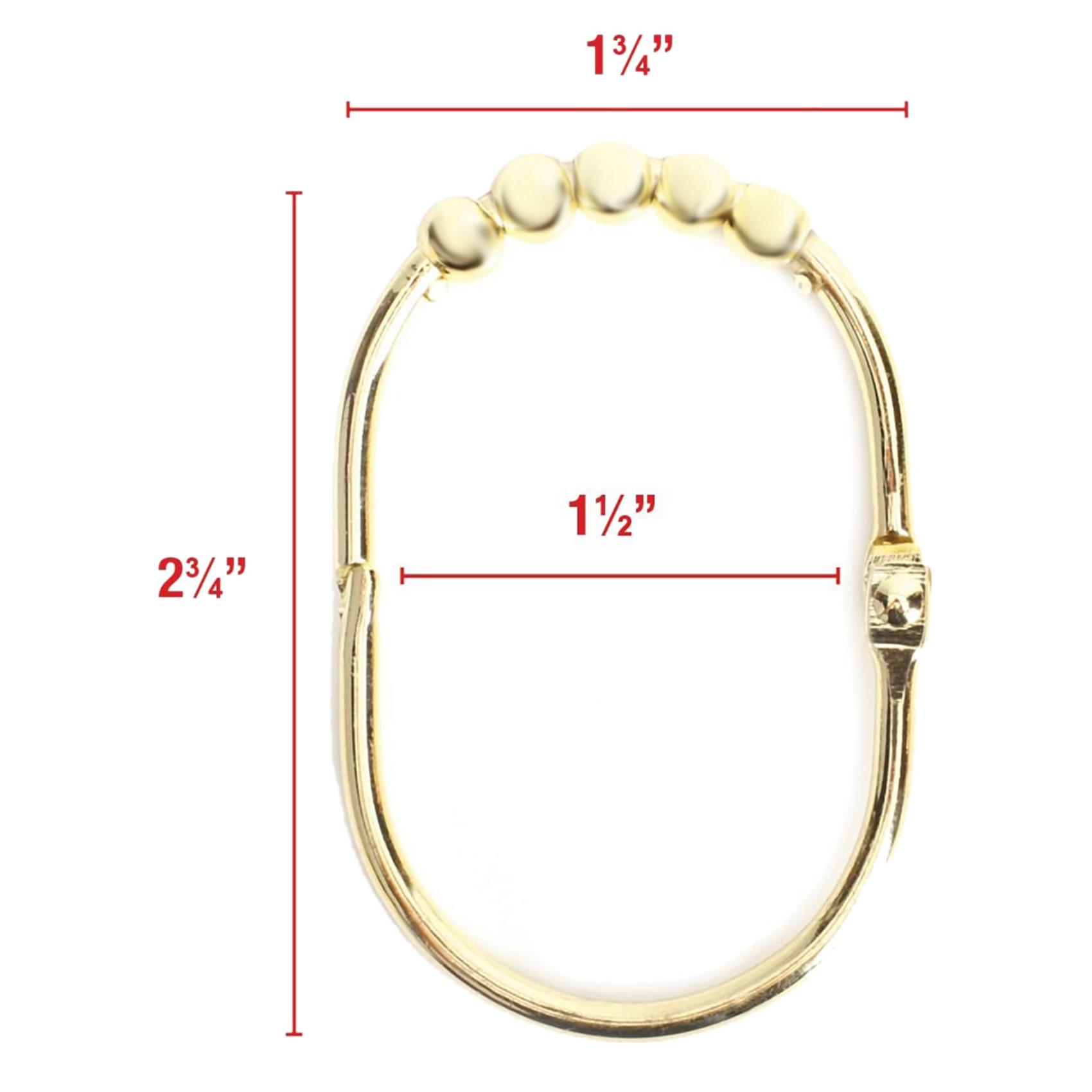 ABWR-24 Pack Wide Shower Curtain Rings Hooks Set,Decorative Chrome Finish,Easy Glide Rollers,Rings For Shower Rods,Gold золотистый