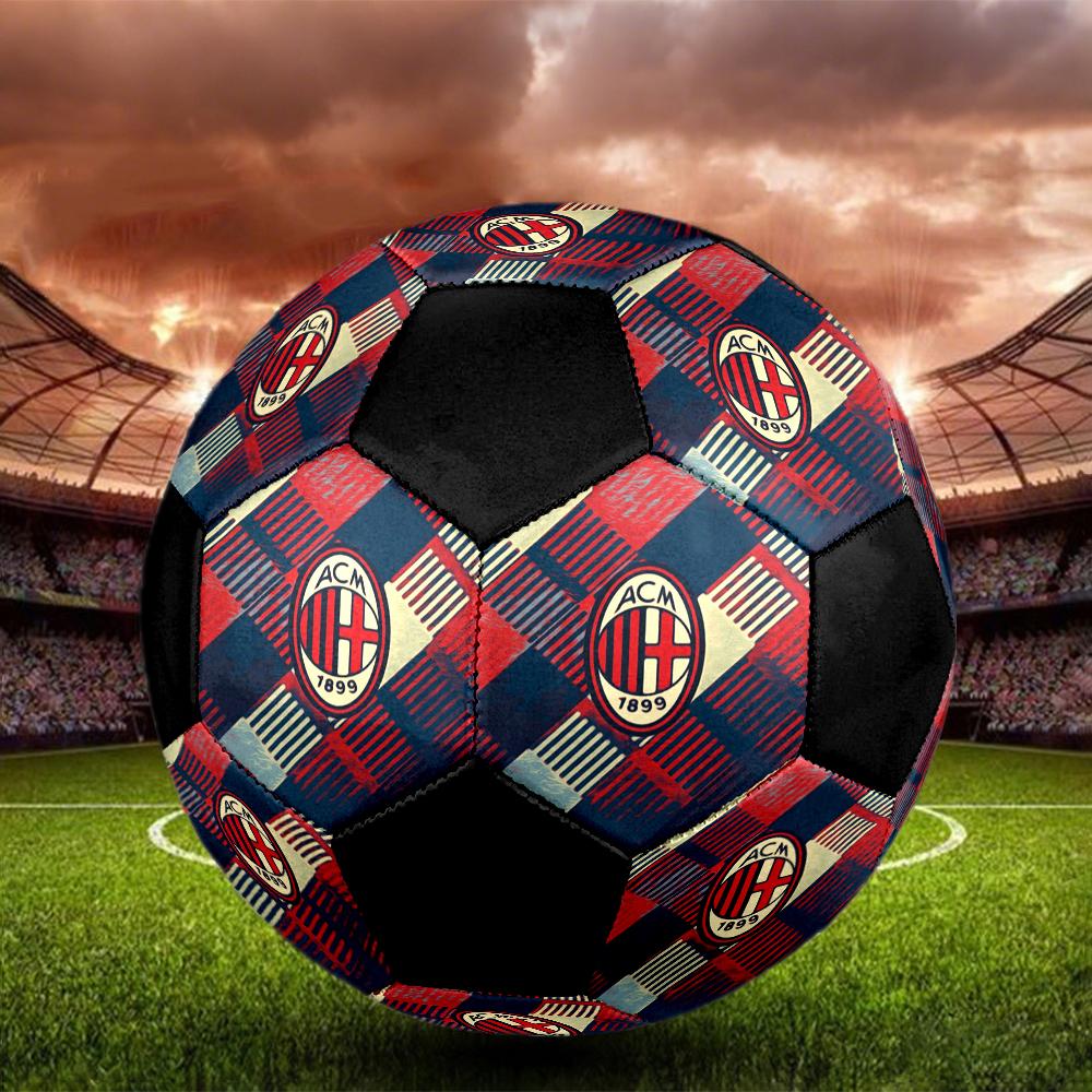 Pallone Calcio a 5 AC Milan Colorato Cucito a Macchina PVC Misura 5 Allenamento di Squadra Pronto per la Competizione Resistente Alto Rimbalzo Fantastico Regalo Sportivo