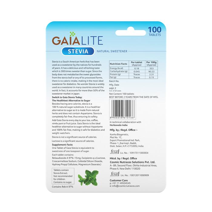 Natürlicher Süßstoff Stevia (100 Tab), Natürlicher Süßstoff Stevia, Gaia