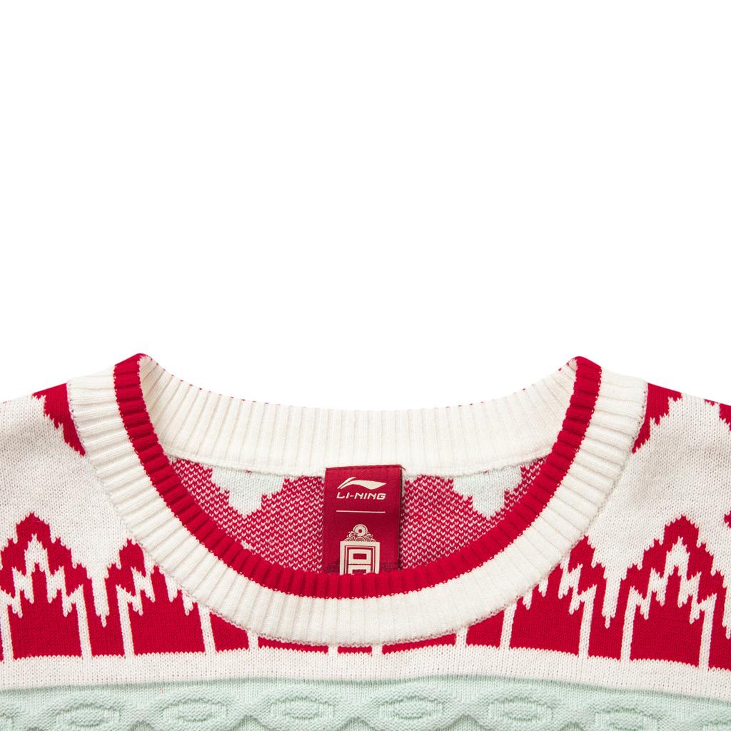Li-Ning Sport Lifestyle Series Color Block Letter Pattern Knit Sweater Men Sweater AMBW049-1